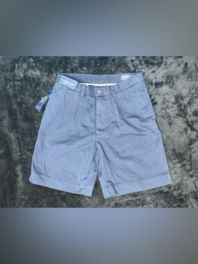 Polo Ralph Lauren Classic Fit Pleated Blue Short Navy Chino Men's 32x8 NEW Cotto